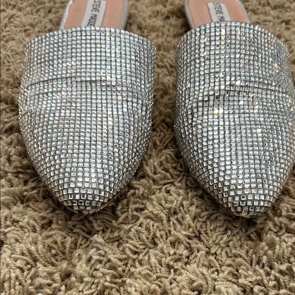 Steve Madden Sparkling Silver Mules Women's Size 8.5 - Picture 3 of 7